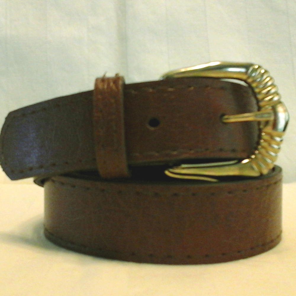 brown leather belt